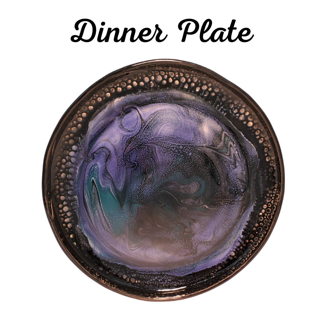 LIVE EDGE DINNER PLATES (Aqua Pattern)