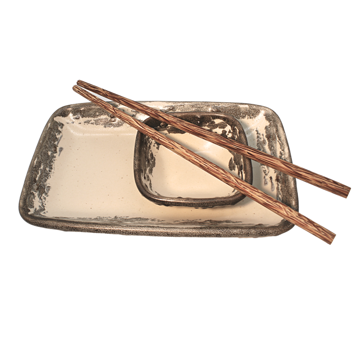 2 PC SUSHI SET (Birch Bark Pattern)