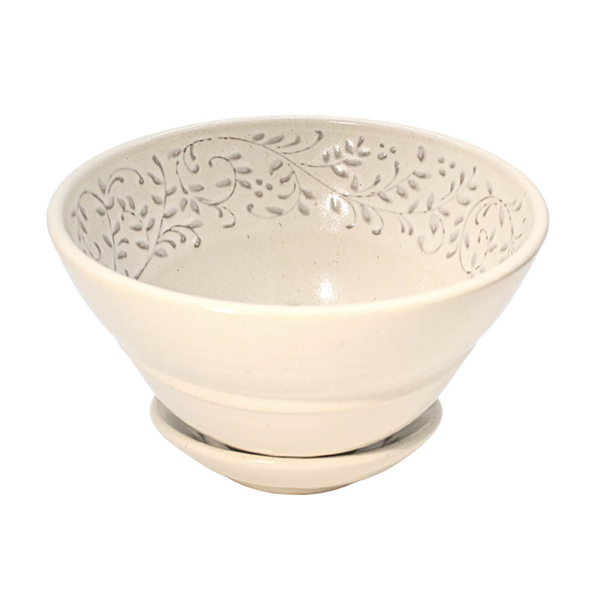 BERRY BOWL (White Pewter Pattern)