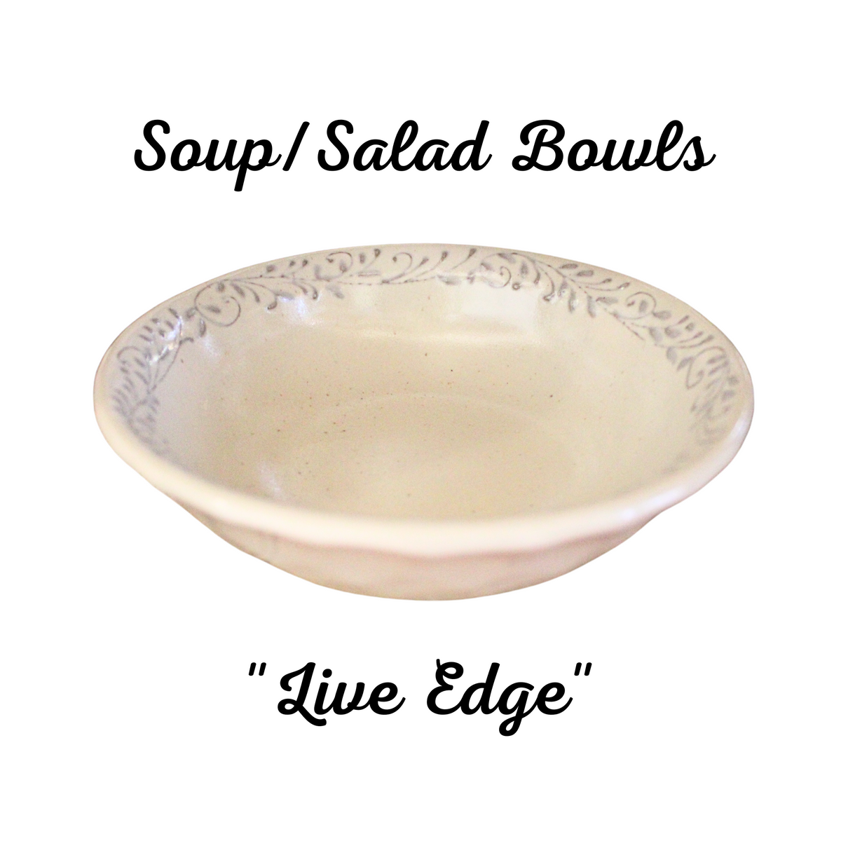 LIVE EDGE COLLECTION BOWLS (White Pewter Pattern)