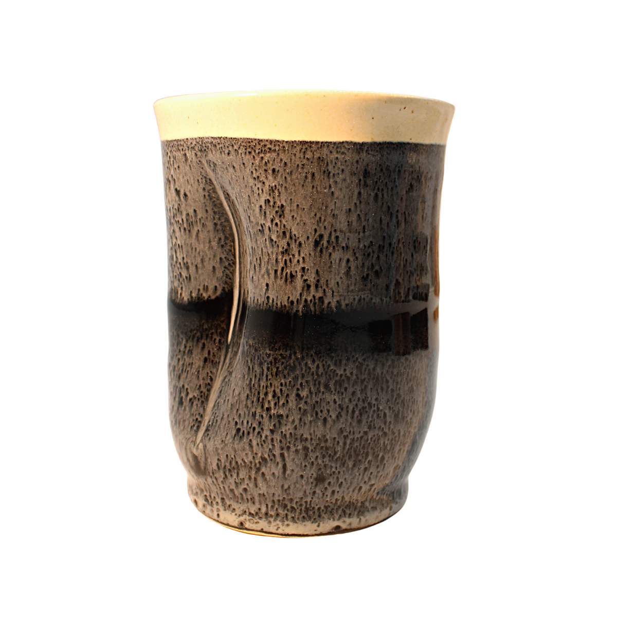 GARDEN WINE CUP - MEDIUM (Glossy Black &amp; White Pattern)