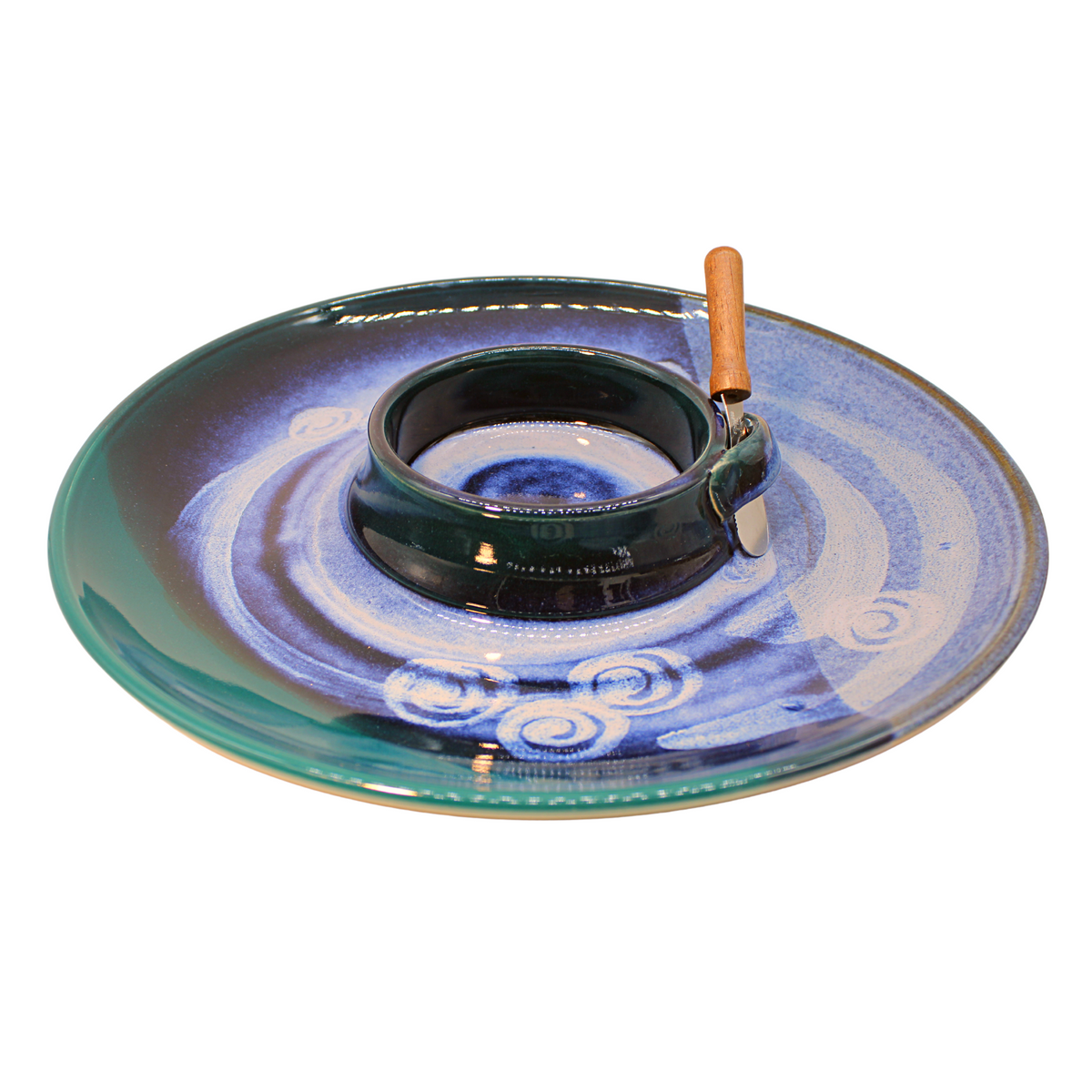 CHIP AND DIP PLATTER (Teal Pattern)